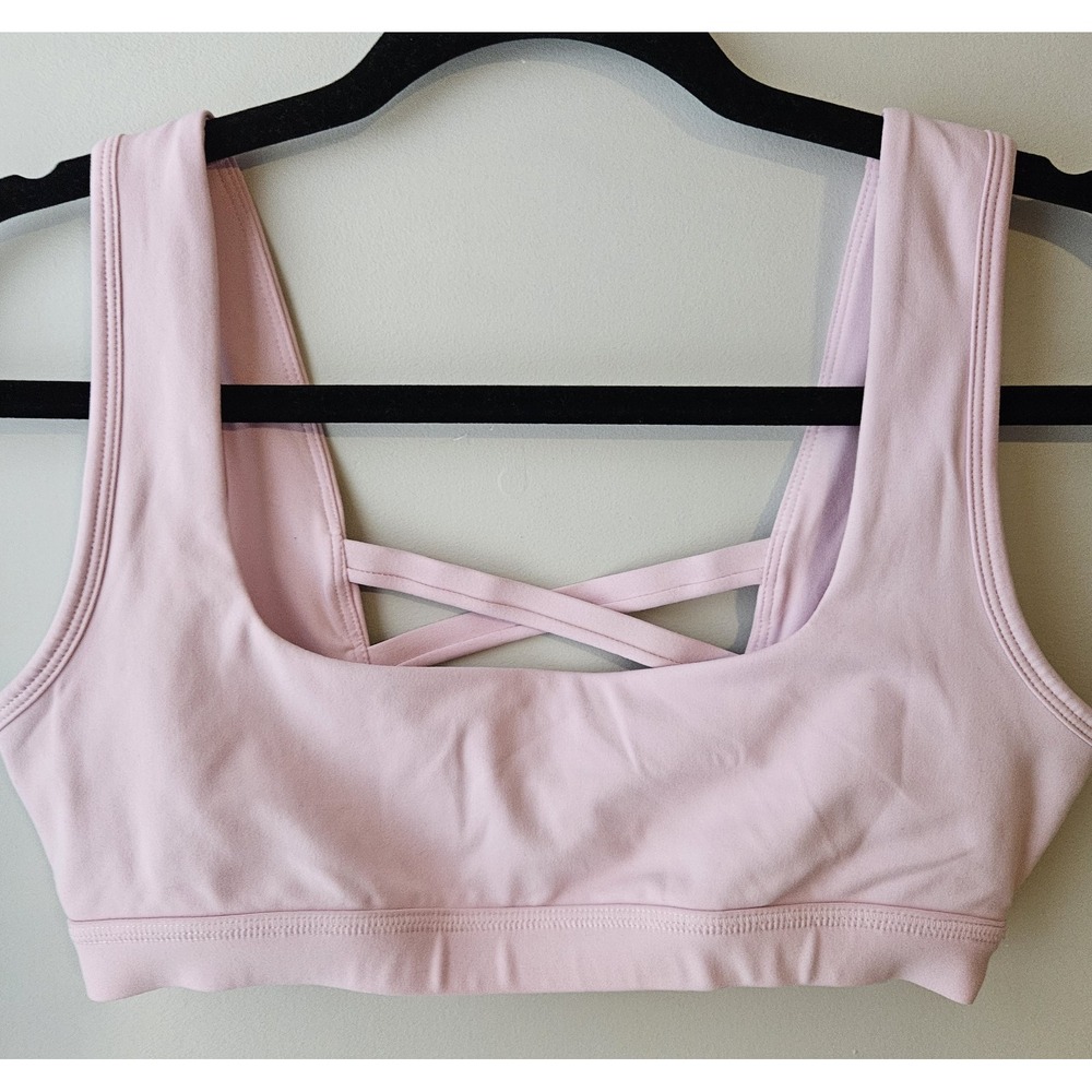 BLOGILATES‎ Women's Pink Criss Cross Back Sports Bra XS Pilates Yoga Athleisure